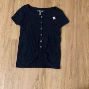 Abercrombie navy tie top kids 9-10